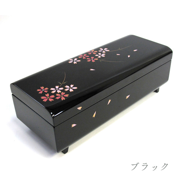 会津塗　宝石箱　桜　オルゴール 18弁・23弁・30弁】会津塗宝石箱（桜） オルゴール 箱型 ｜株式